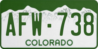 CO license plate AFW738