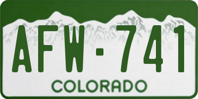 CO license plate AFW741