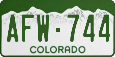 CO license plate AFW744