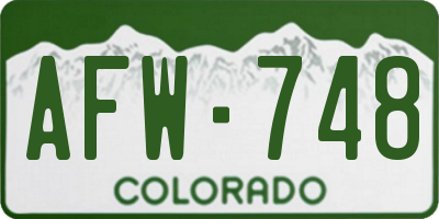 CO license plate AFW748
