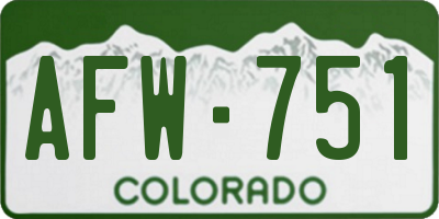 CO license plate AFW751