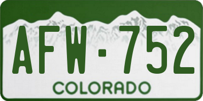 CO license plate AFW752
