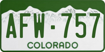 CO license plate AFW757