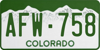 CO license plate AFW758