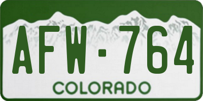 CO license plate AFW764