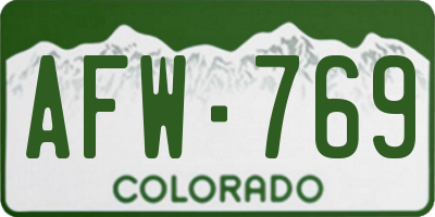 CO license plate AFW769