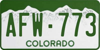CO license plate AFW773
