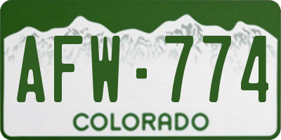 CO license plate AFW774
