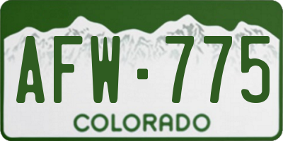 CO license plate AFW775