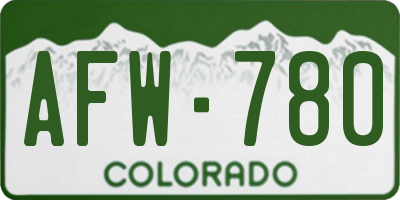 CO license plate AFW780