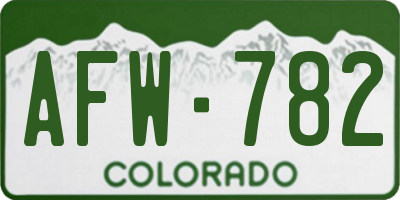 CO license plate AFW782