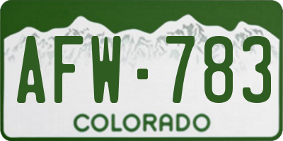 CO license plate AFW783