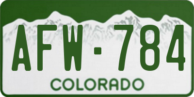 CO license plate AFW784