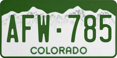 CO license plate AFW785