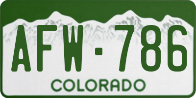 CO license plate AFW786