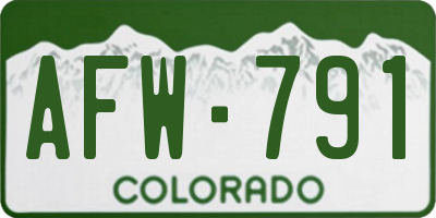 CO license plate AFW791