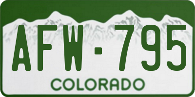 CO license plate AFW795
