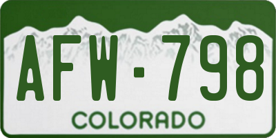CO license plate AFW798