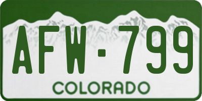 CO license plate AFW799
