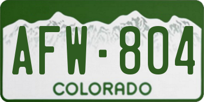 CO license plate AFW804