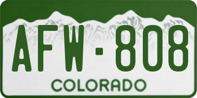 CO license plate AFW808