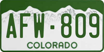 CO license plate AFW809
