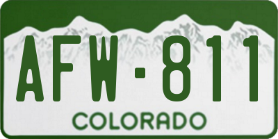 CO license plate AFW811