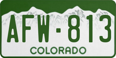 CO license plate AFW813