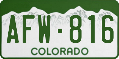 CO license plate AFW816