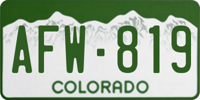 CO license plate AFW819