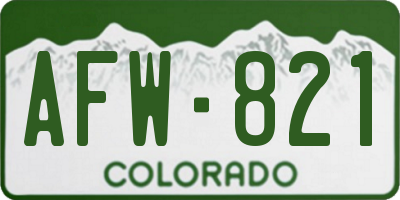 CO license plate AFW821