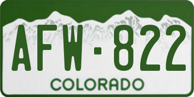 CO license plate AFW822
