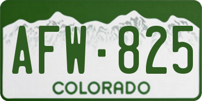 CO license plate AFW825