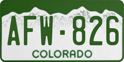CO license plate AFW826