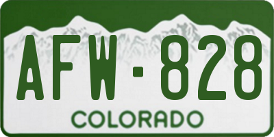 CO license plate AFW828