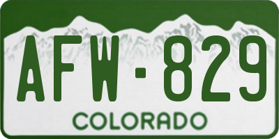 CO license plate AFW829