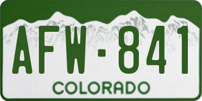 CO license plate AFW841