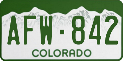 CO license plate AFW842