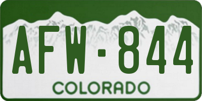 CO license plate AFW844