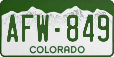CO license plate AFW849