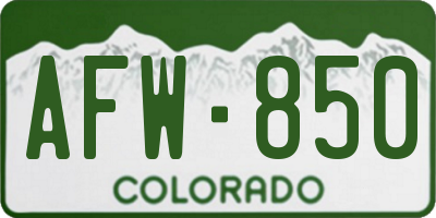 CO license plate AFW850