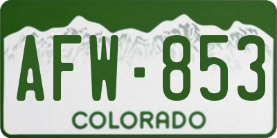 CO license plate AFW853