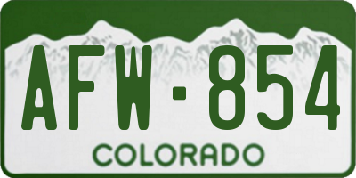 CO license plate AFW854