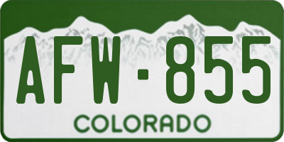 CO license plate AFW855