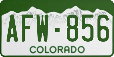 CO license plate AFW856
