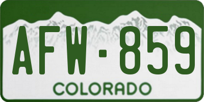 CO license plate AFW859