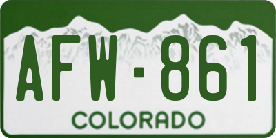 CO license plate AFW861