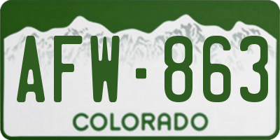 CO license plate AFW863
