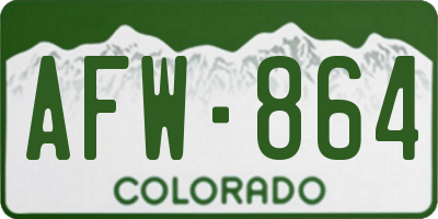 CO license plate AFW864