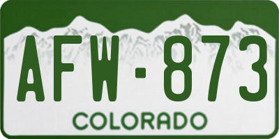 CO license plate AFW873